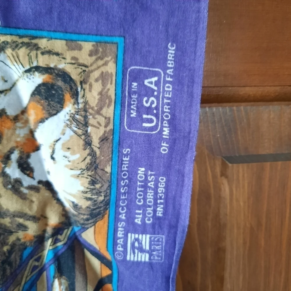 Vintage Paris Accessories Made in USA purple aztec wolf moose eagle hand…